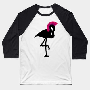 Flamingo Old Punk Rocker Mohawk Hairstyle Baseball T-Shirt